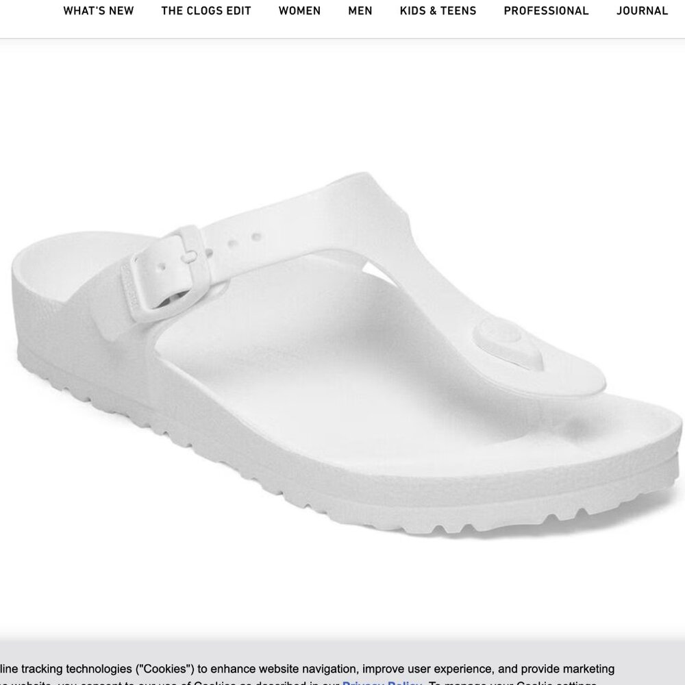 NWT Birkenstock Gizeh White 38, men’s 5 women’s 7